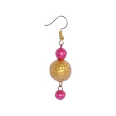 PINK AND GOLDEN RUDRAKSHA BEADS NECKLACE SET