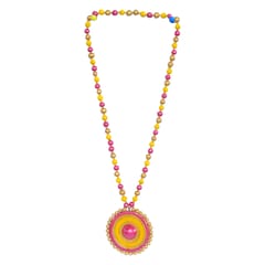 PINK AND GOLDEN RUDRAKSHA BEADS NECKLACE SET