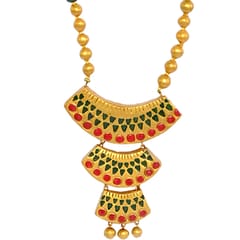 GOLDEN NECKLACE WITH MULTI DOT PRINT