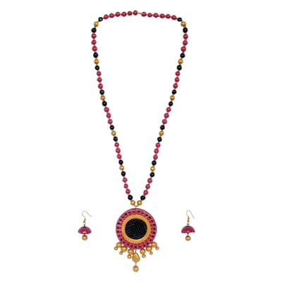 MULTICOLOURED NECKLAVE WITH JHUMKA