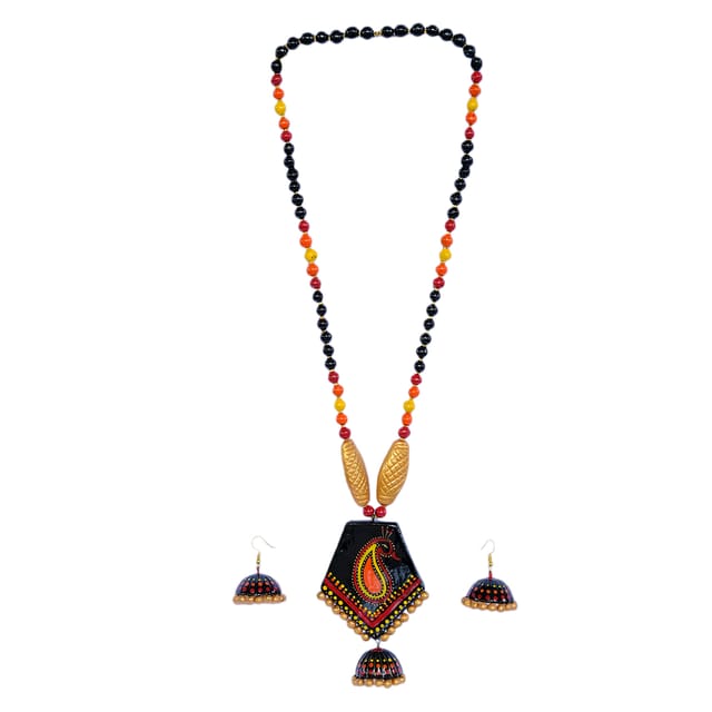 PEACOCK DESIGN TERRACOTTA NECKLACE SET