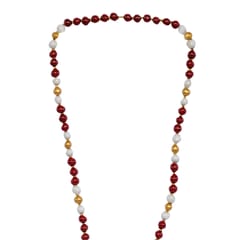 Maroon And Golden Necklace Set With Jhumka