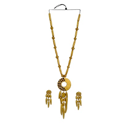 BEADES NECKLACE SET WITH LONG EARRINGS