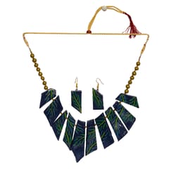 Blue And Green Square Choker Set