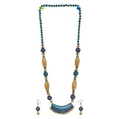 BLUE AND GOLDEN NECKLACE SET