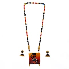 Women Illusion Necklace Set With Jhumka