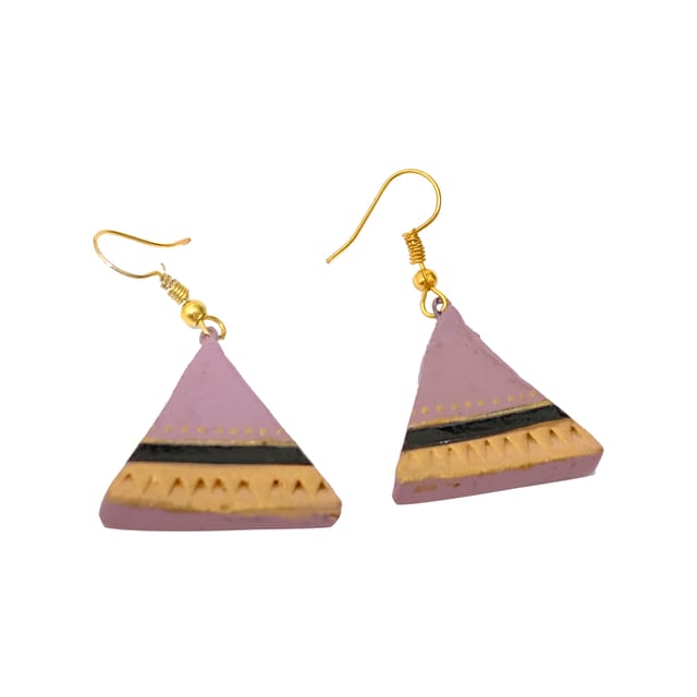 Lavender and golden dangler earrings