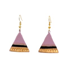 Lavender and golden dangler earrings