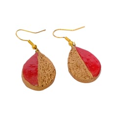 Golden and Red Dangler earrings