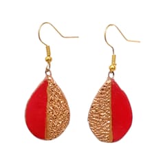 Golden and Red Dangler earrings