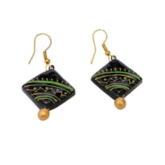 Black Geometrical Terracotta Earrings