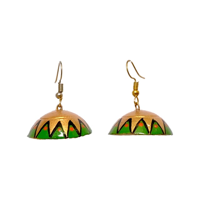 Green & Golden Terracotta Jhumka