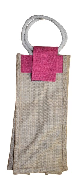 Pink Jute Water Bottle Bag JL34