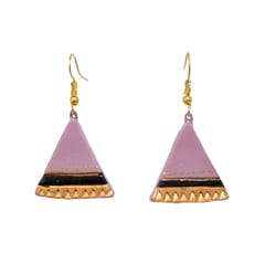 Purple triangular Terracotta Earrings