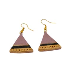 Purple triangular Terracotta Earrings