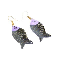 Black fish Shaped Terracotta Earrings