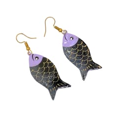 Black fish Shaped Terracotta Earrings