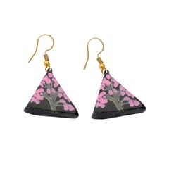 Pink and Black Terracotta Earrings