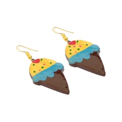 Brown-Yellow Ice-cream Shaped Earrings