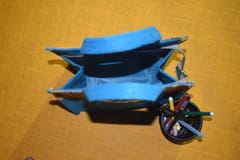 Blue Jute With Yellow Kalamkari Patch Bag JL 41