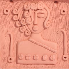 Tisser Artisans Terracotta hand painted decorative Women Face Wall Hanging Tiles