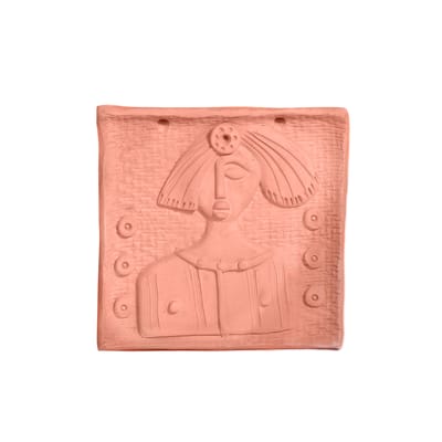 Tisser Artisans Terracotta hand painted decorative Women Face Wall Hanging Tiles