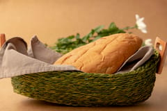 Kadam Haat Handmade Sabai Bread Basket with Handles | Natural Grass Storage Bins | for Serving Roti Kitchen or Restaurant | Can be Used for Fruits, Snacks, Cosmetics