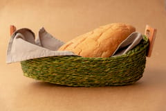 Kadam Haat Handmade Sabai Bread Basket with Handles | Natural Grass Storage Bins | for Serving Roti Kitchen or Restaurant | Can be Used for Fruits, Snacks, Cosmetics