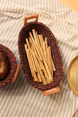 Kadam Haat Handmade Sabai Bread Basket with Handles | Natural Grass Storage Bins | for Serving Roti Kitchen or Restaurant | Can be Used for Fruits, Snacks, Cosmetics