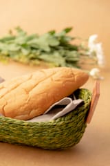 Kadam Haat Handmade Sabai Bread Basket with Handles | Natural Grass Storage Bins | for Serving Roti Kitchen or Restaurant | Can be Used for Fruits, Snacks, Cosmetics