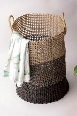 Kadam Haat Handmade Sabai Laundry Basket with Handles | Handcrafted Woven Big Laundry Bin Hamper for Washing Dirty Used Clothes | Dry Grass Home Decor Planter Basket