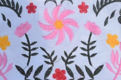 White floral Embroidered Dress For Girls
