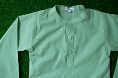 Green boy Cotton Kurta by TINYTOONS