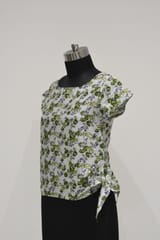 Casual Floral Printed Girl Creem Top