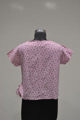 Casual Regular Sleeve Floral Printed Girl Pink Top