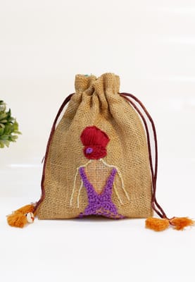 Embroidery Jute Potli