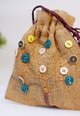 Embroidered Jute Potli