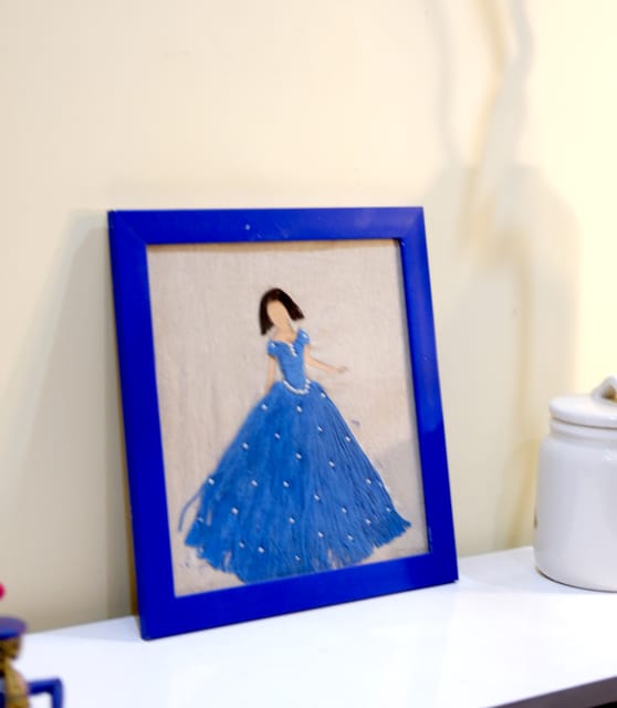 A beautiful hoop embroidery thread wall frame