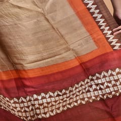 3stones | Handwoven | Hand Block | Pure Silk | Dupatta | Silk Mark | Earth | GCA5
