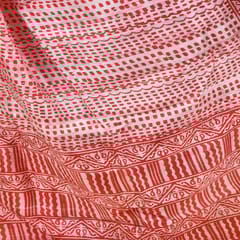 3stones | Handwoven | Hand Block | Pure Silk | Dupatta | Silk Mark | Red | GCA6