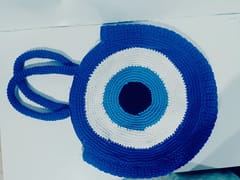Handmade Crochet Evil Eye Round Bag