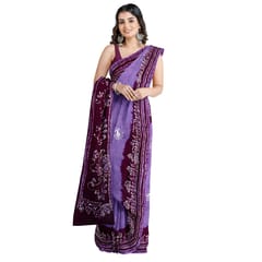 Khadi Cotton Silk Saree with Batik Print VMM11