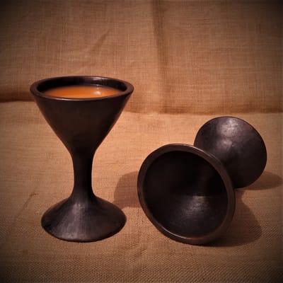 Terracotta by Sachii 'Sherry' Longpi Black Pottery Wine Glass"