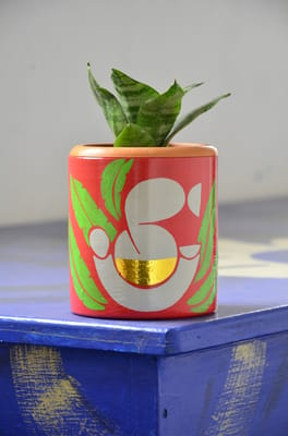 Abstract Ganesha with Banana Leaf Planter