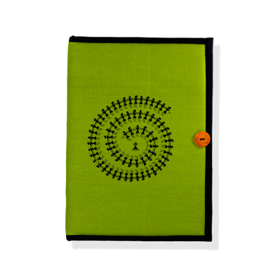 Spiral Warli Design Button File Folder