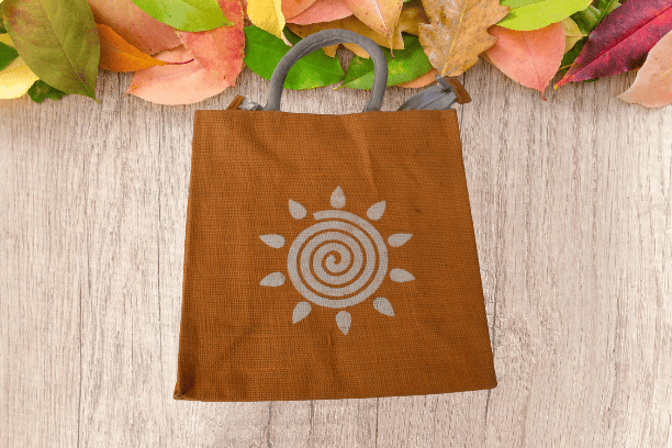 Jute Shopping Bag - Orange colour