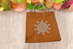 Jute Shopping Bag - Orange colour