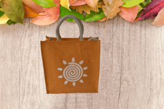 Jute Shopping Bag - Orange colour