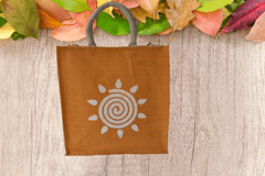 Jute Shopping Bag - Orange colour