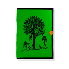 Warli Tree Design Button File Folder